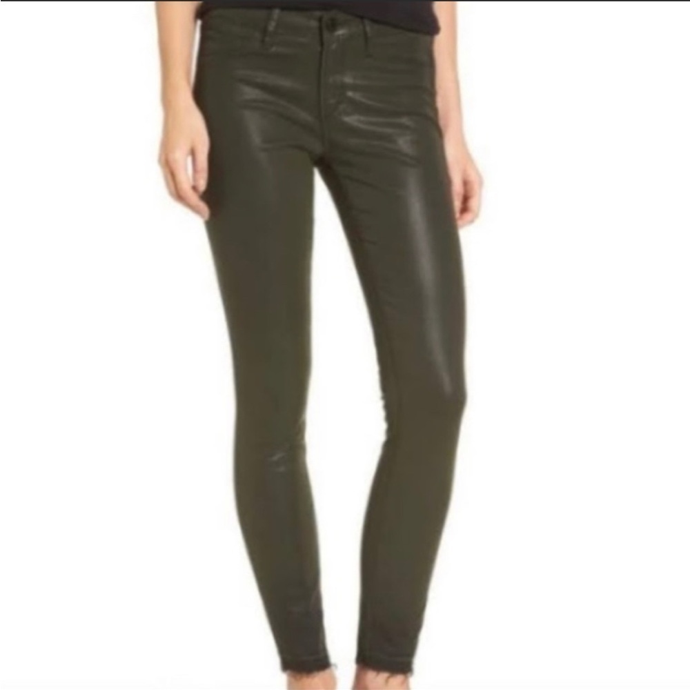 ARTICLES OF SOCIETY SARAH Taggart Coated Metallic Army Green Skinny Jean 29